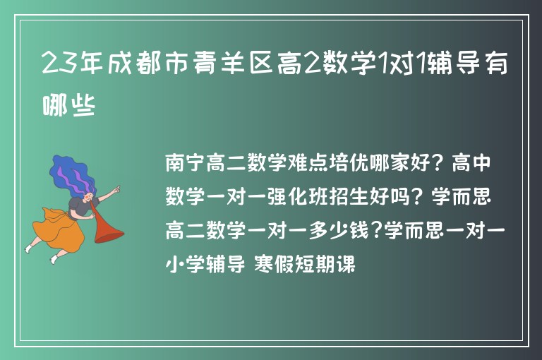 23年成都市青羊區(qū)高2數(shù)學(xué)1對(duì)1輔導(dǎo)有哪些