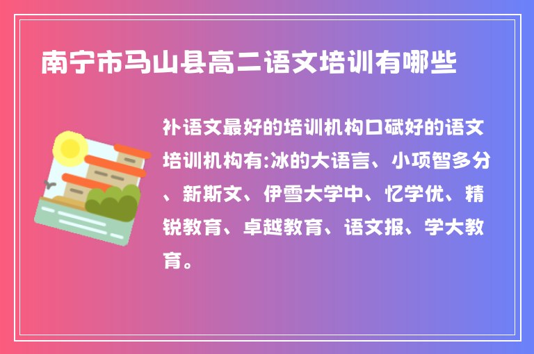 南寧市馬山縣高二語(yǔ)文培訓(xùn)有哪些