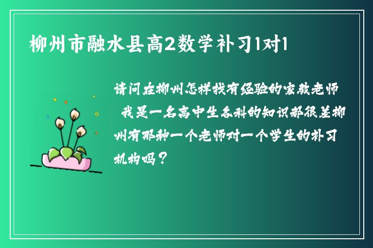 柳州市融水縣高2數(shù)學(xué)補(bǔ)習(xí)1對1