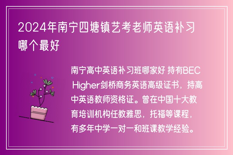 2024年南寧四塘鎮(zhèn)藝考老師英語(yǔ)補(bǔ)習(xí)哪個(gè)最好