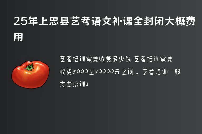 25年上思縣藝考語文補課全封閉大概費用