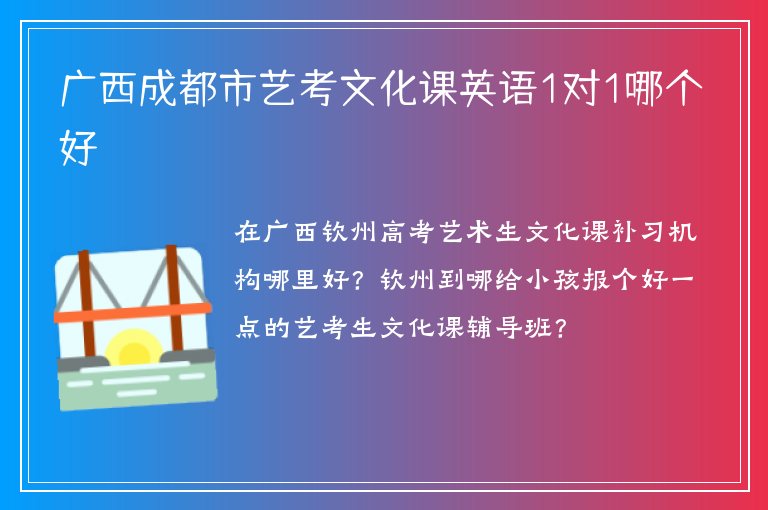 廣西成都市藝考文化課英語1對1哪個好