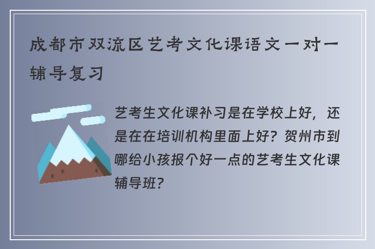 成都市雙流區(qū)藝考文化課語文一對(duì)一輔導(dǎo)復(fù)習(xí)