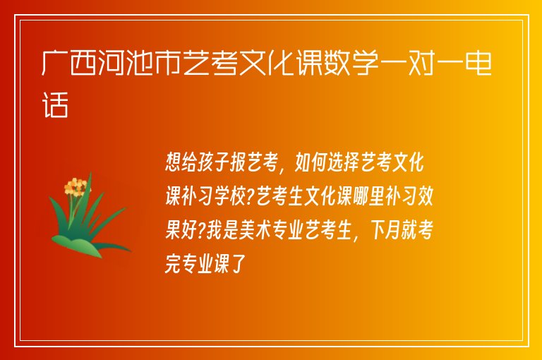 廣西河池市藝考文化課數(shù)學(xué)一對一電話