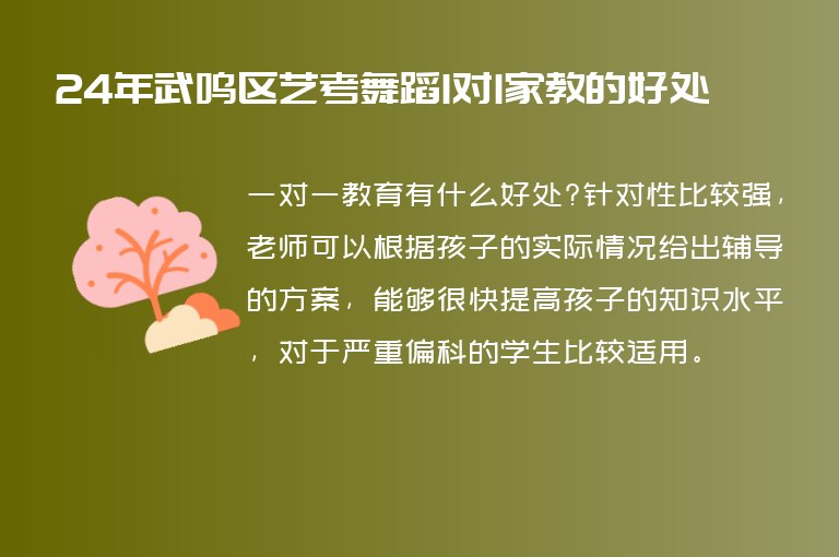 24年武鳴區(qū)藝考舞蹈1對1家教的好處