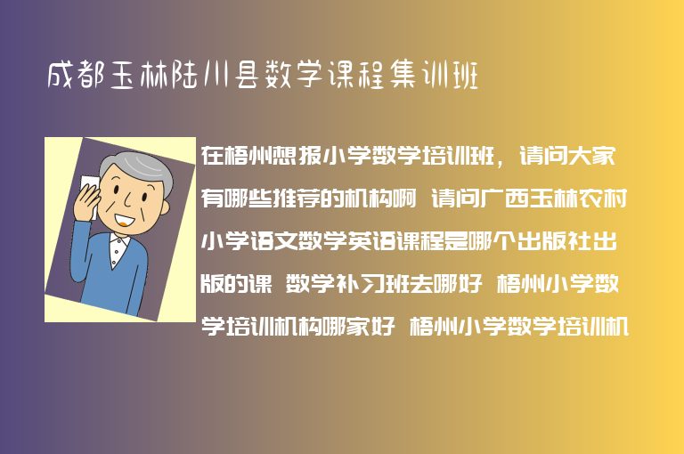 成都玉林陸川縣數(shù)學(xué)課程集訓(xùn)班