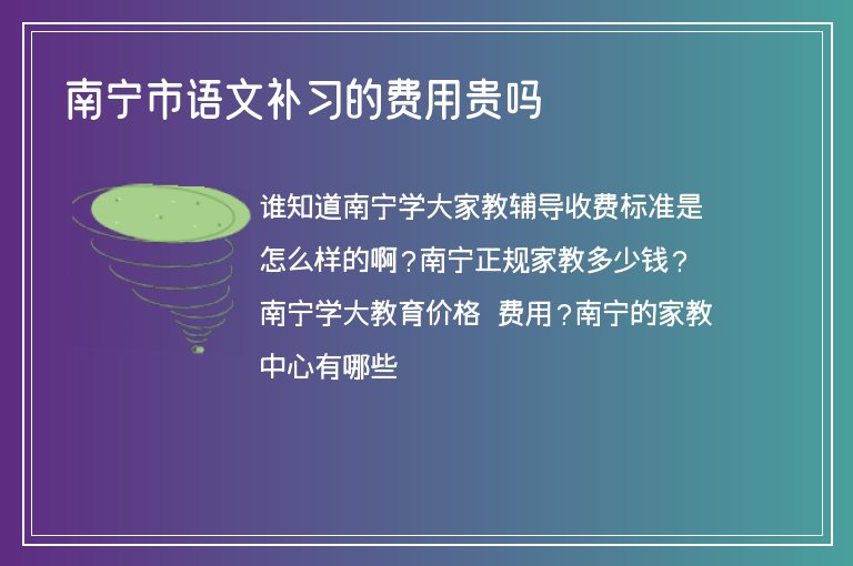 南寧市語文補習的費用貴嗎