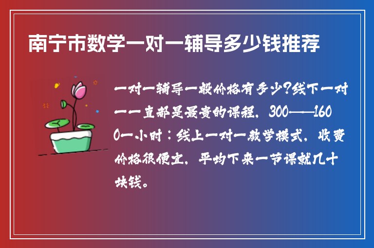 南寧市數(shù)學一對一輔導多少錢推薦