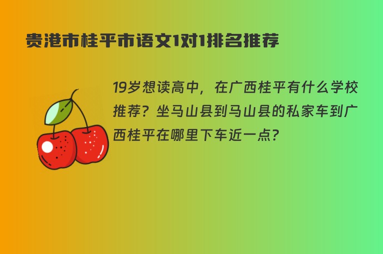 貴港市桂平市語(yǔ)文1對(duì)1排名推薦