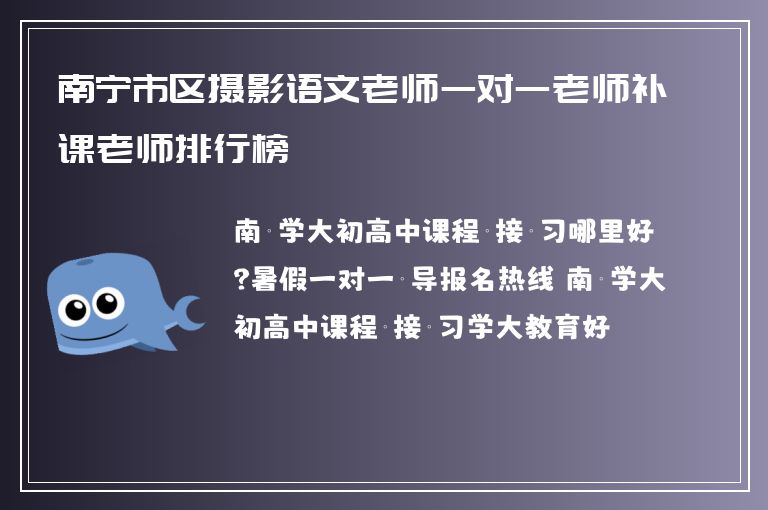 南寧市區(qū)攝影語文老師一對一老師補(bǔ)課老師排行榜