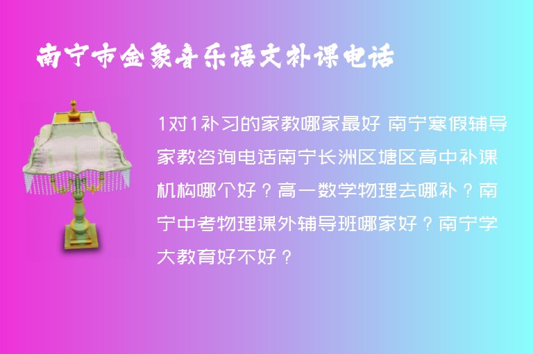 南寧市金象音樂語文補課電話