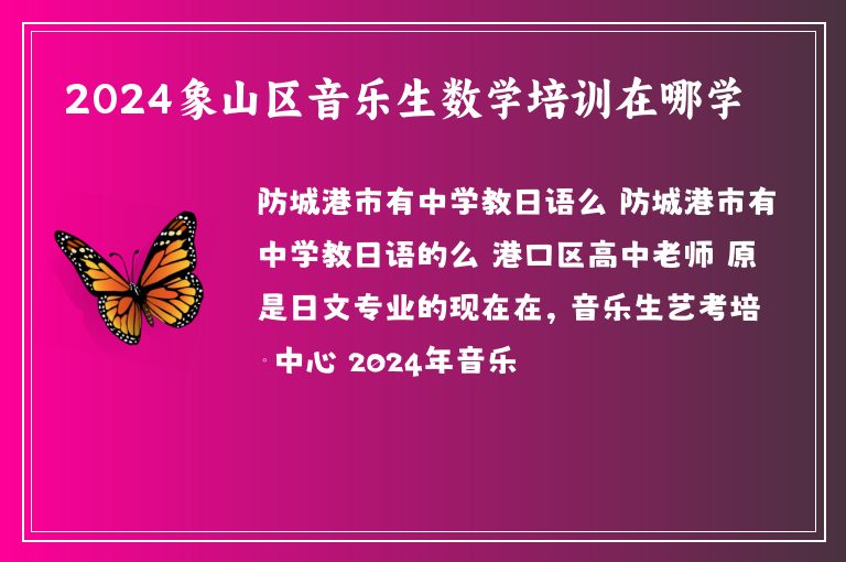 2024象山區(qū)音樂生數(shù)學培訓在哪學