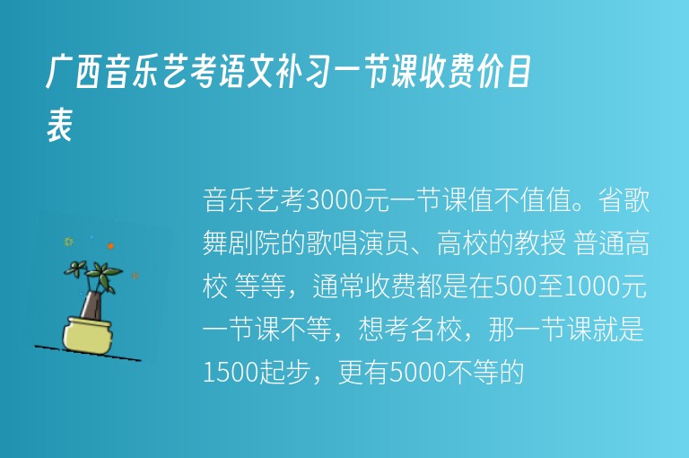 廣西音樂藝考語文補(bǔ)習(xí)一節(jié)課收費(fèi)價目表