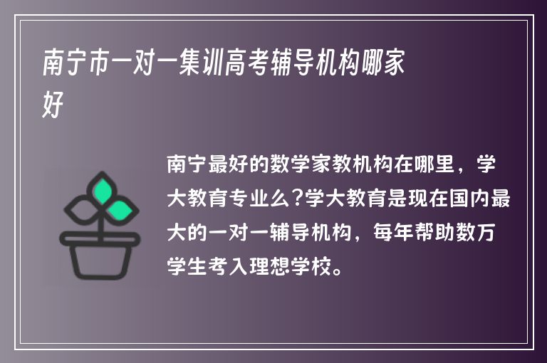 南寧市一對一集訓(xùn)高考輔導(dǎo)機(jī)構(gòu)哪家好