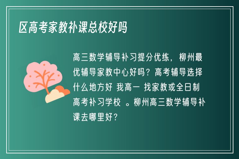 區(qū)高考家教補課總校好嗎