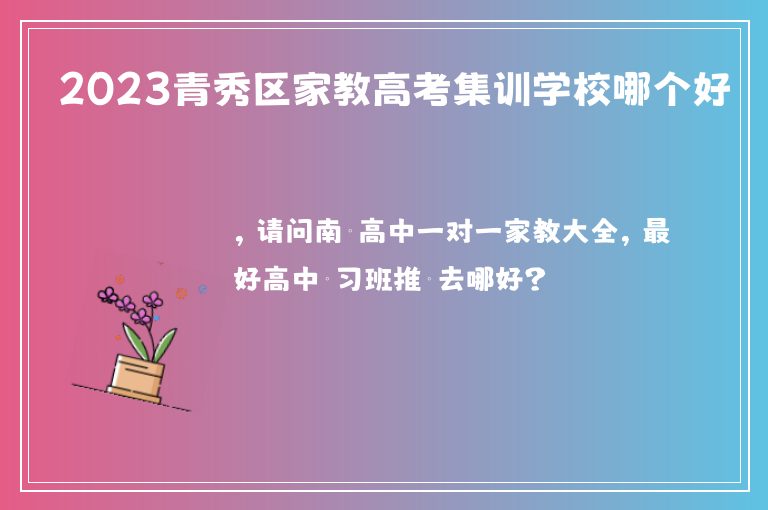 2023青秀區(qū)家教高考集訓(xùn)學(xué)校哪個好