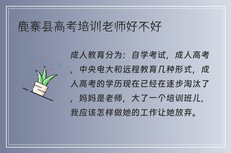 鹿寨縣高考培訓(xùn)老師好不好