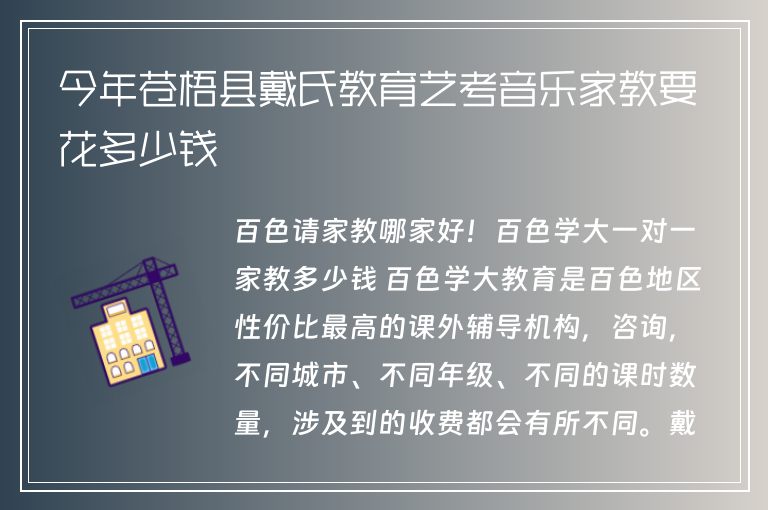 今年蒼梧縣戴氏教育藝考音樂家教要花多少錢