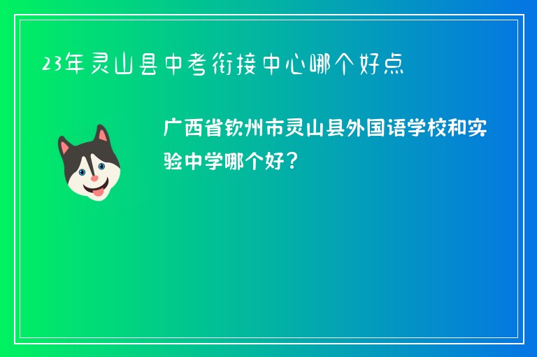 23年靈山縣中考銜接中心哪個好點