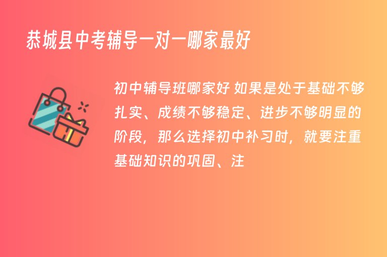 恭城縣中考輔導(dǎo)一對(duì)一哪家最好