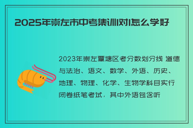 2025年崇左市中考集訓(xùn)1對(duì)1怎么學(xué)好