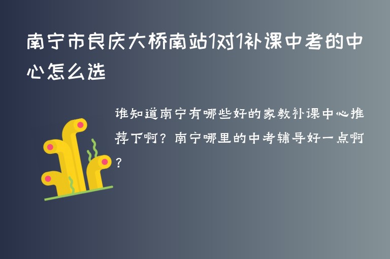 南寧市良慶大橋南站1對1補課中考的中心怎么選