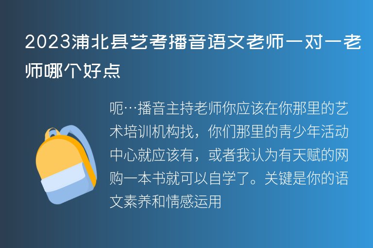 2023浦北縣藝考播音語文老師一對一老師哪個(gè)好點(diǎn)