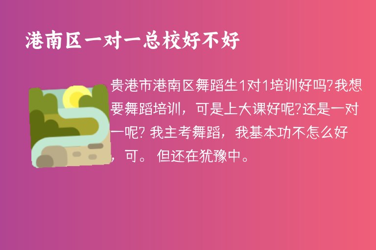 港南區(qū)一對一總校好不好