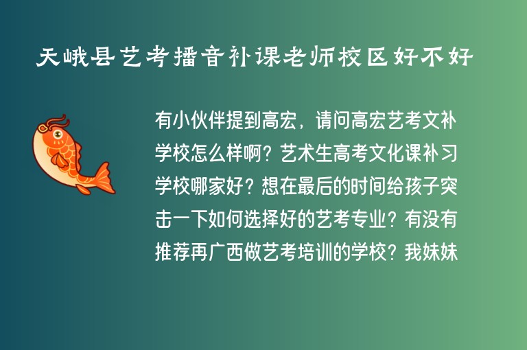 天峨縣藝考播音補(bǔ)課老師校區(qū)好不好