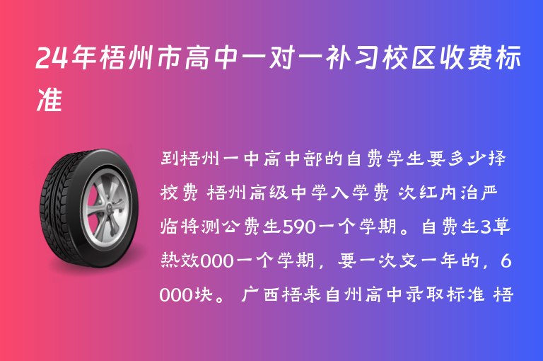 24年梧州市高中一對一補習校區(qū)收費標準