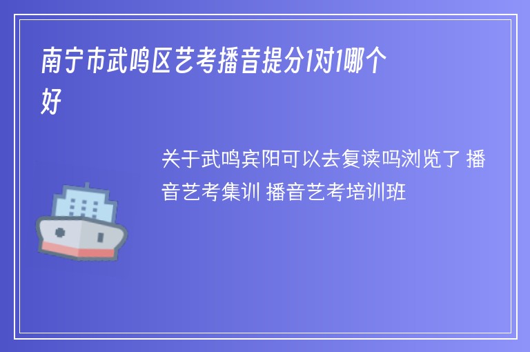 南寧市武鳴區(qū)藝考播音提分1對1哪個好