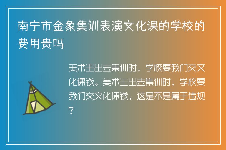 南寧市金象集訓(xùn)表演文化課的學(xué)校的費(fèi)用貴嗎