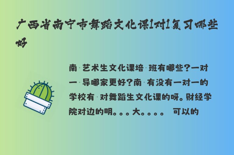 廣西省南寧市舞蹈文化課1對(duì)1復(fù)習(xí)哪些好