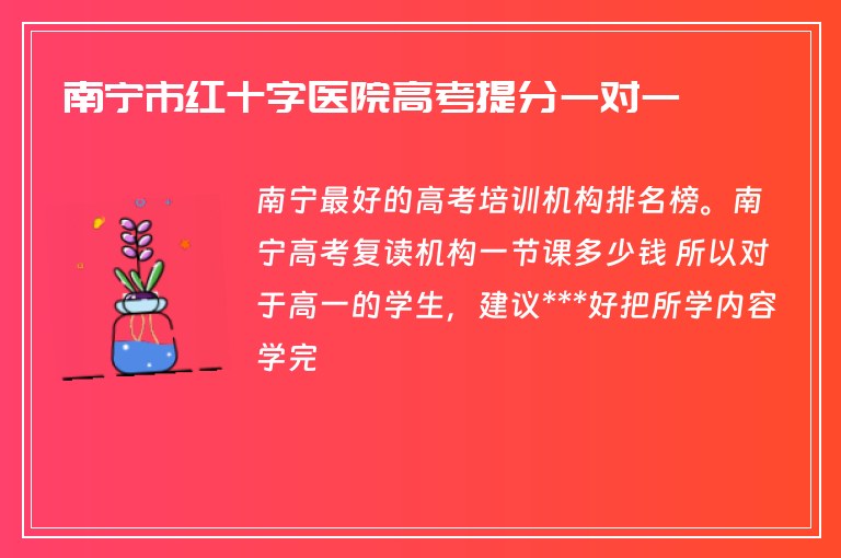 南寧市紅十字醫(yī)院高考提分一對一