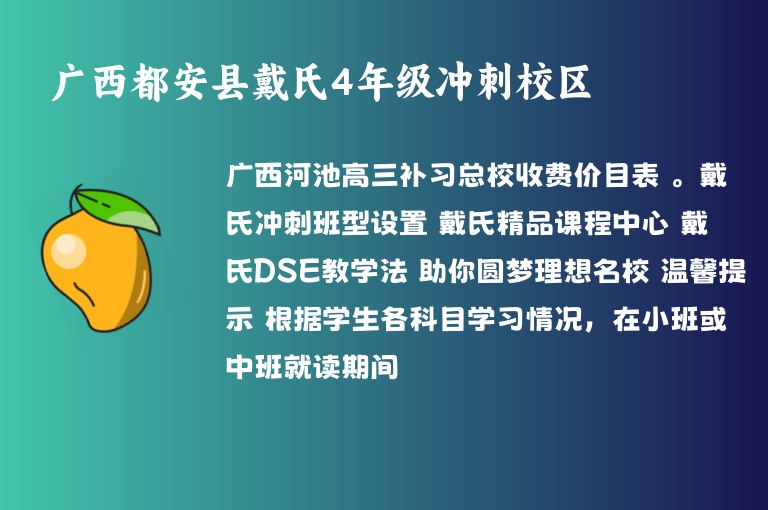 廣西都安縣戴氏4年級沖刺校區(qū)
