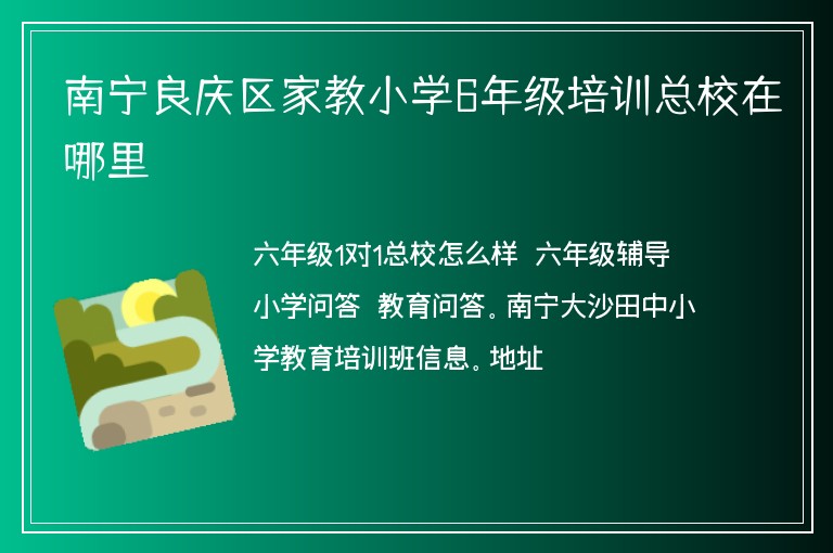 南寧良慶區(qū)家教小學(xué)6年級(jí)培訓(xùn)總校在哪里