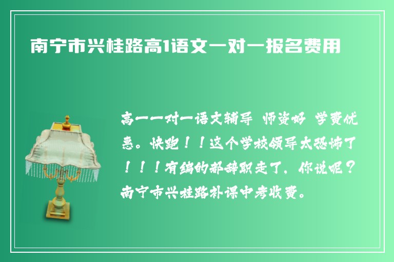 南寧市興桂路高1語文一對一報(bào)名費(fèi)用