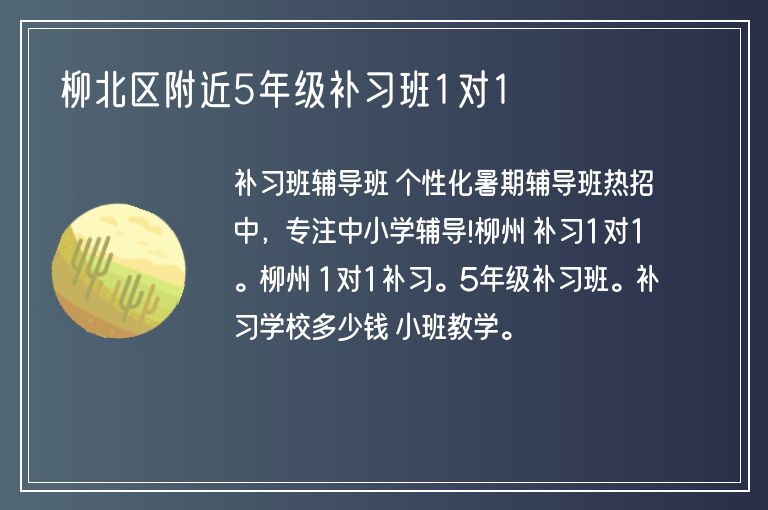 柳北區(qū)附近5年級(jí)補(bǔ)習(xí)班1對(duì)1