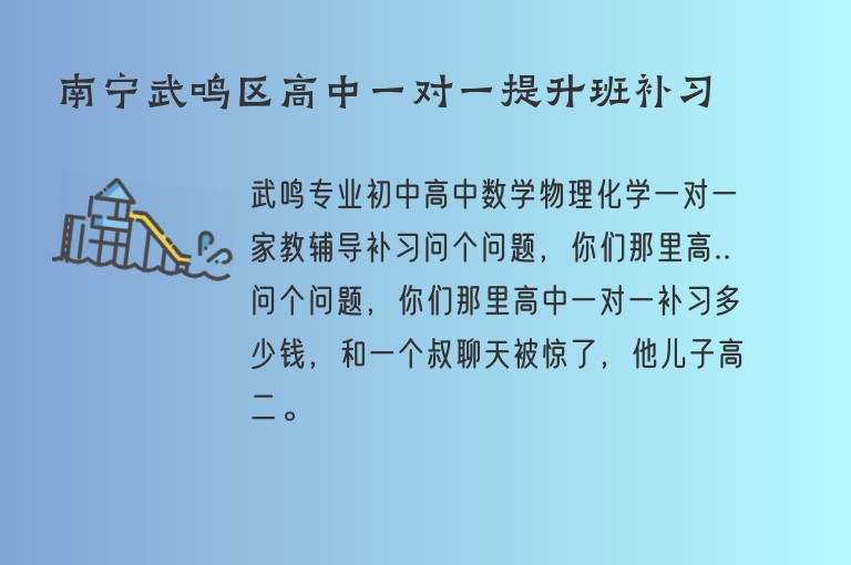 南寧武鳴區(qū)高中一對一提升班補習