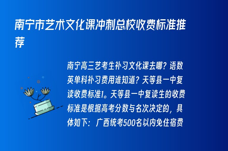 南寧市藝術(shù)文化課沖刺總校收費標準推薦