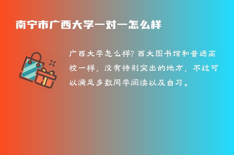 南寧市廣西大學一對一怎么樣