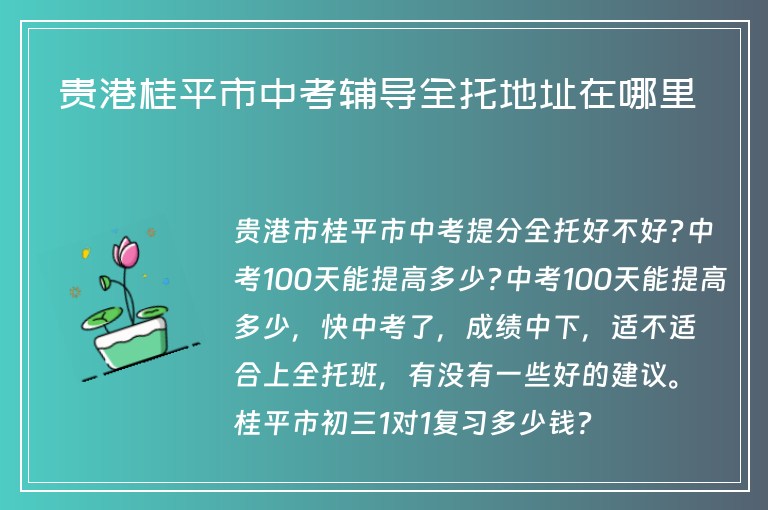 貴港桂平市中考輔導(dǎo)全托地址在哪里