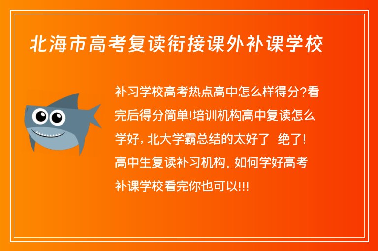 北海市高考復讀銜接課外補課學校