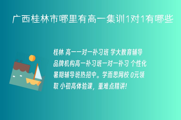 廣西桂林市哪里有高一集訓(xùn)1對(duì)1有哪些