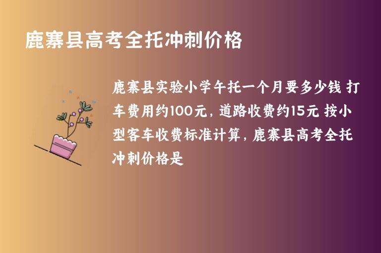 鹿寨縣高考全托沖刺價格