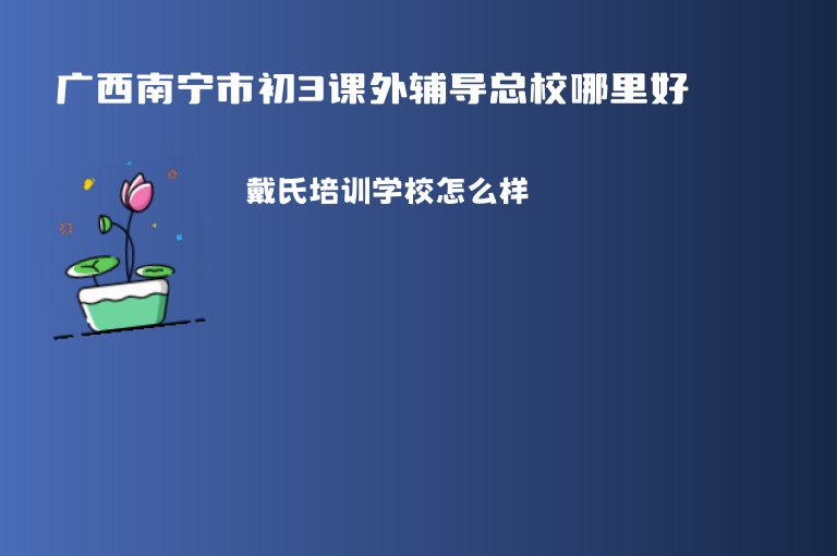 廣西南寧市初3課外輔導(dǎo)總校哪里好