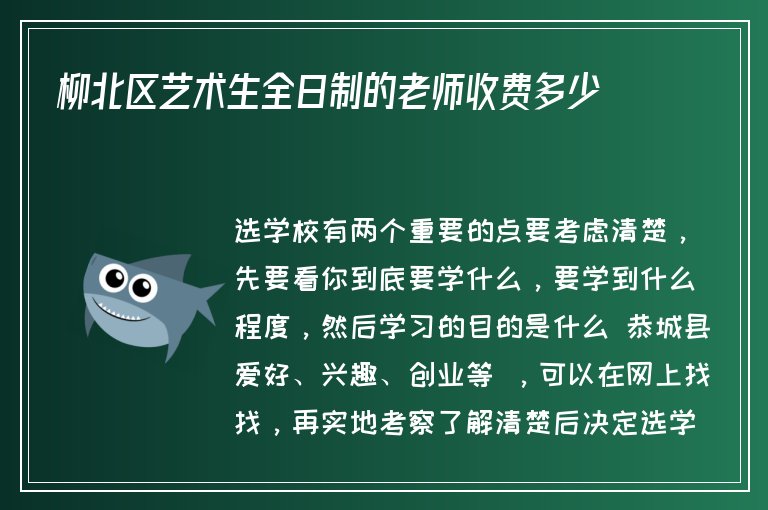 柳北區(qū)藝術(shù)生全日制的老師收費多少