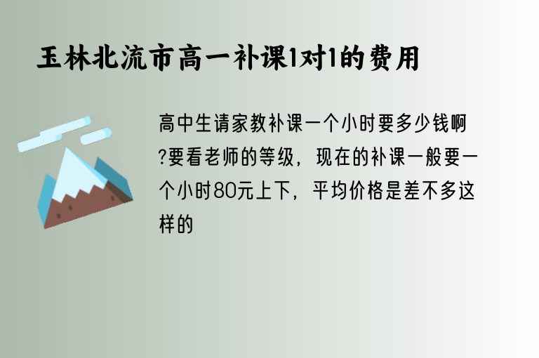 玉林北流市高一補課1對1的費用