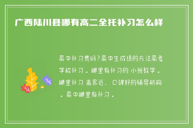 廣西陸川縣哪有高二全托補(bǔ)習(xí)怎么樣