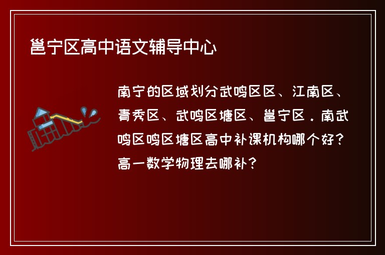 邕寧區(qū)高中語文輔導(dǎo)中心